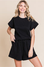 Load image into Gallery viewer, Black Women's Short Set