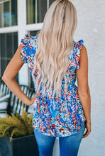 Load image into Gallery viewer, Blue Floral Sleeveless Top
