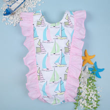 Load image into Gallery viewer, Girl Sailboat Swimsuit
