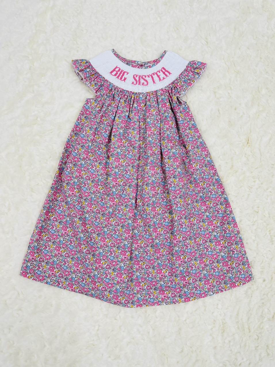 Big Sister Smock Flower Dress