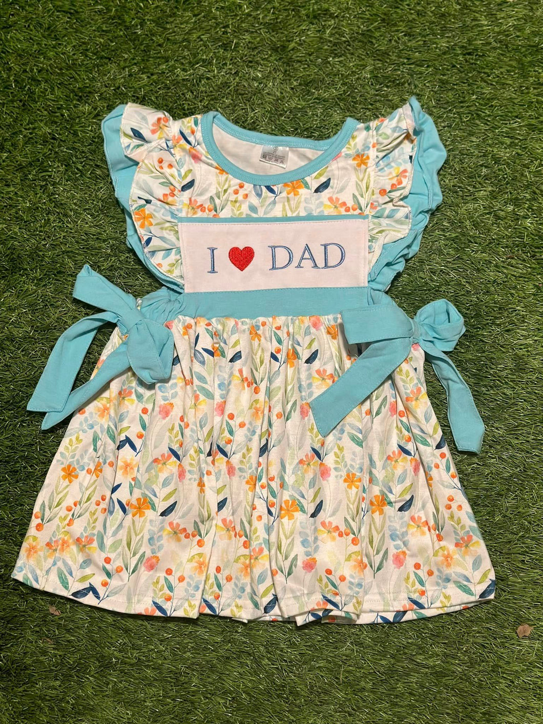 I love Dad Turquoise Knit Dress