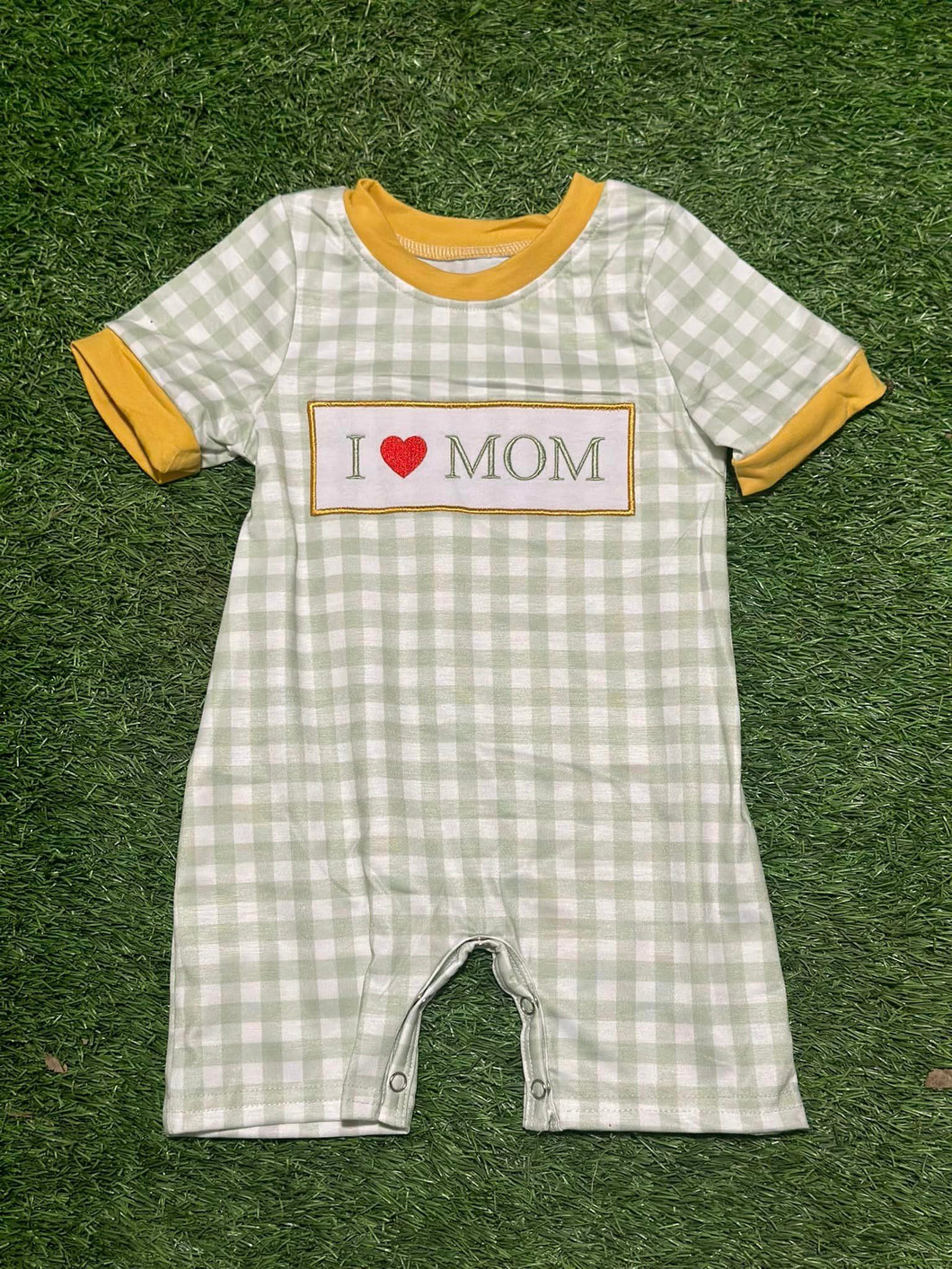 I Love Mom Knit Romper