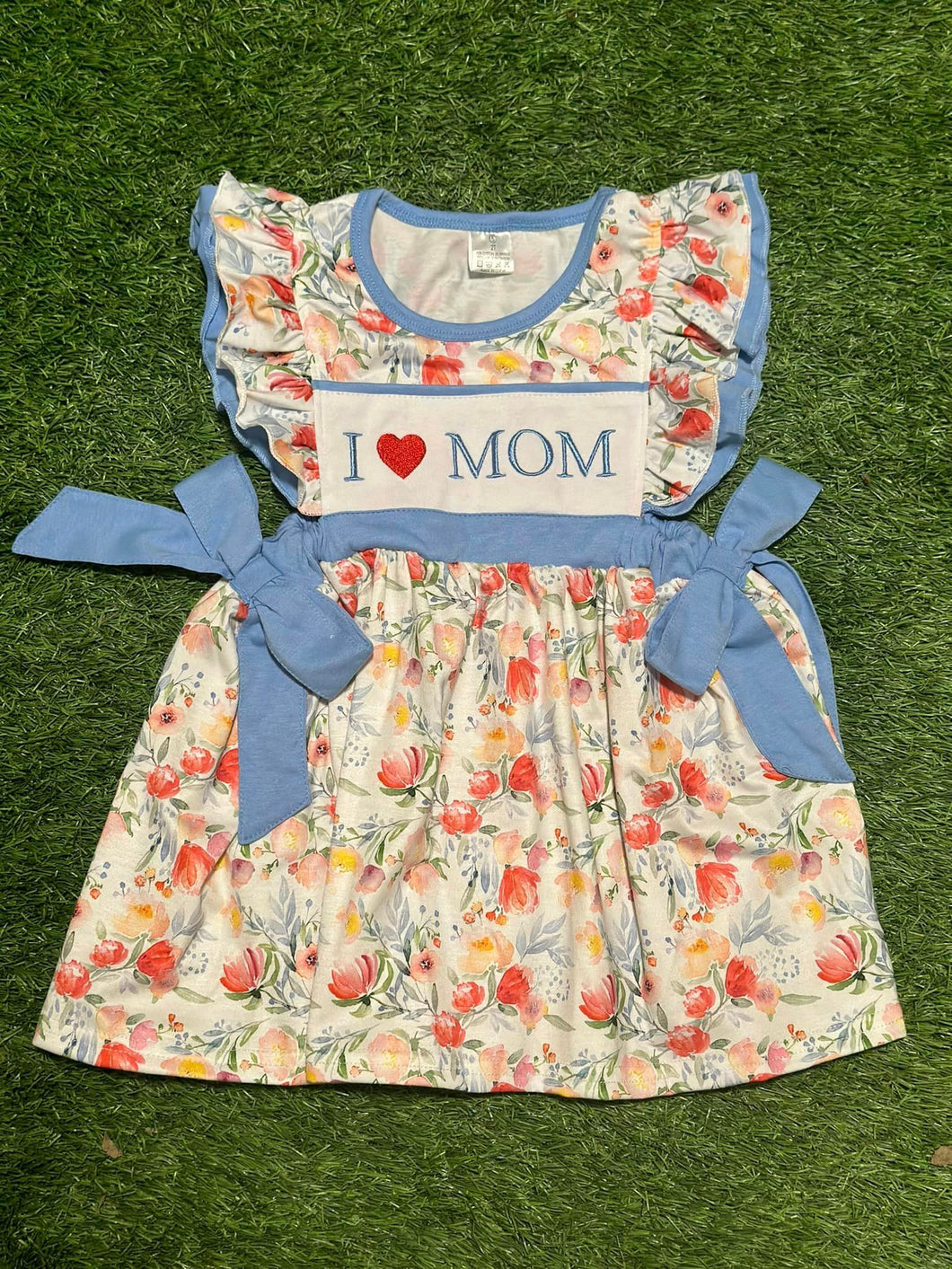 I love Mom Blue Knit Dress