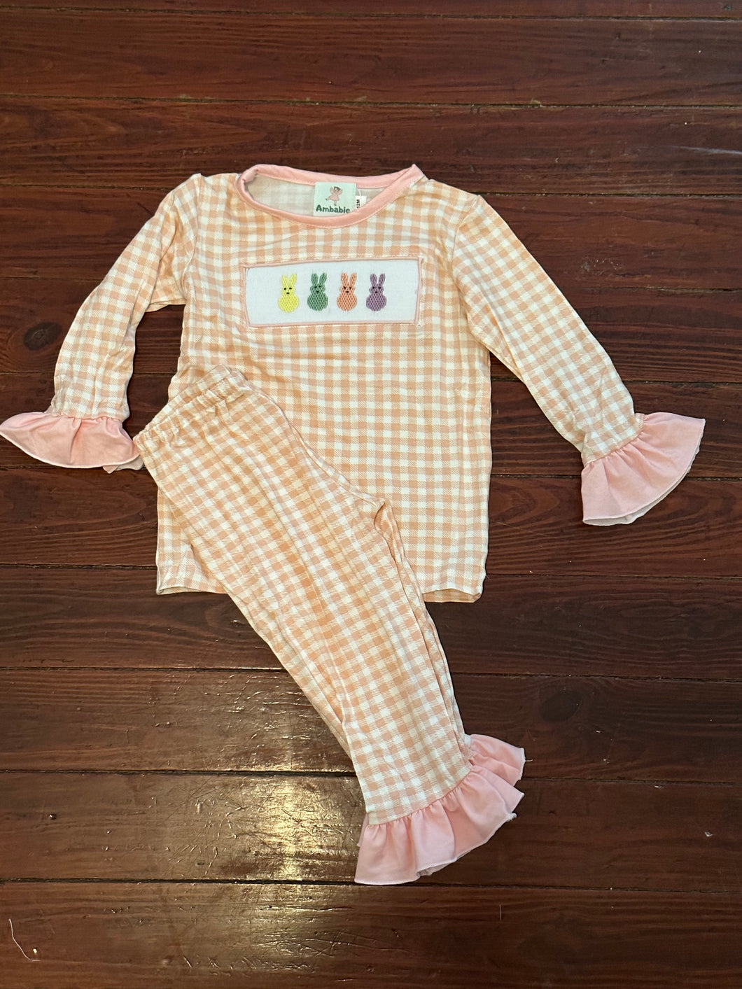 Peach Peep Bunny Lounge Set