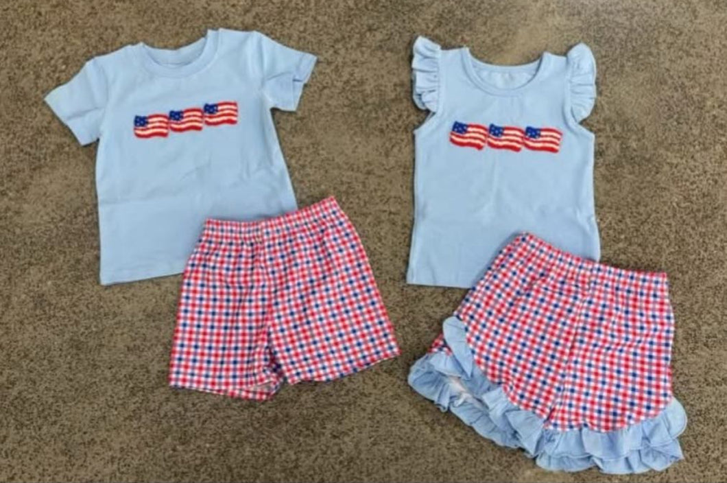 French Knot USA Girl Set