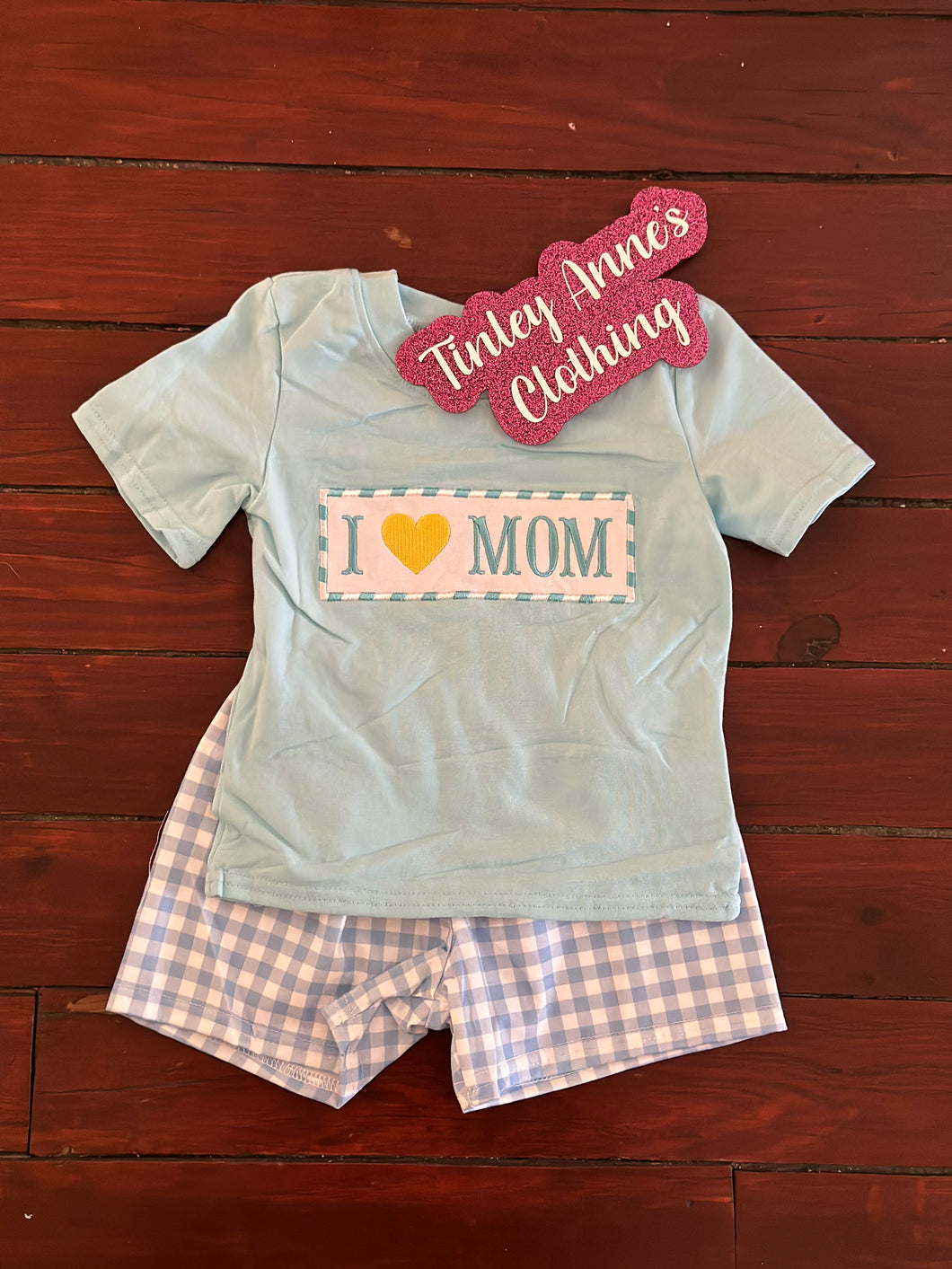 I love Mom Boy Embroidery Set