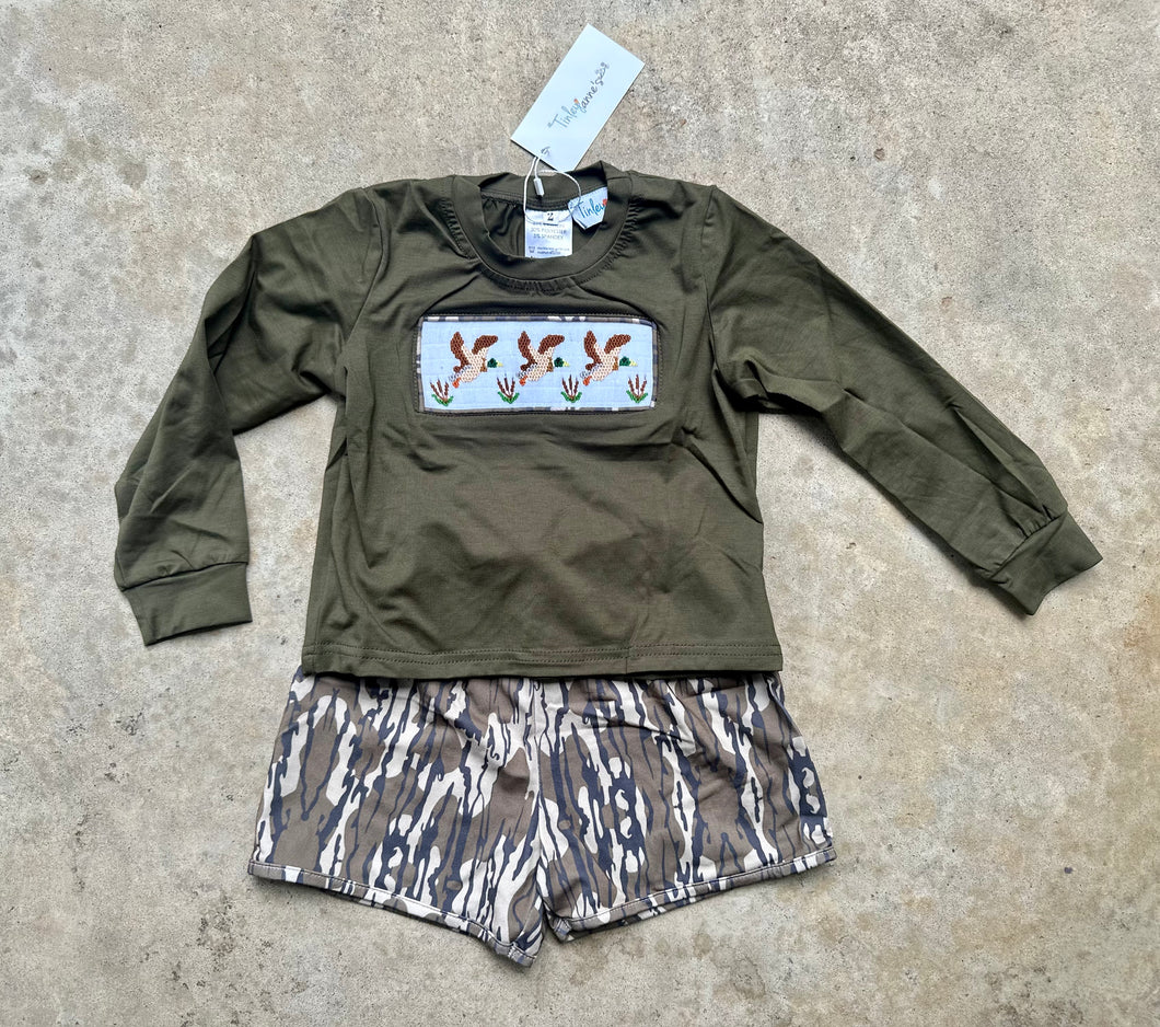 Camo Duck Smock Short Set