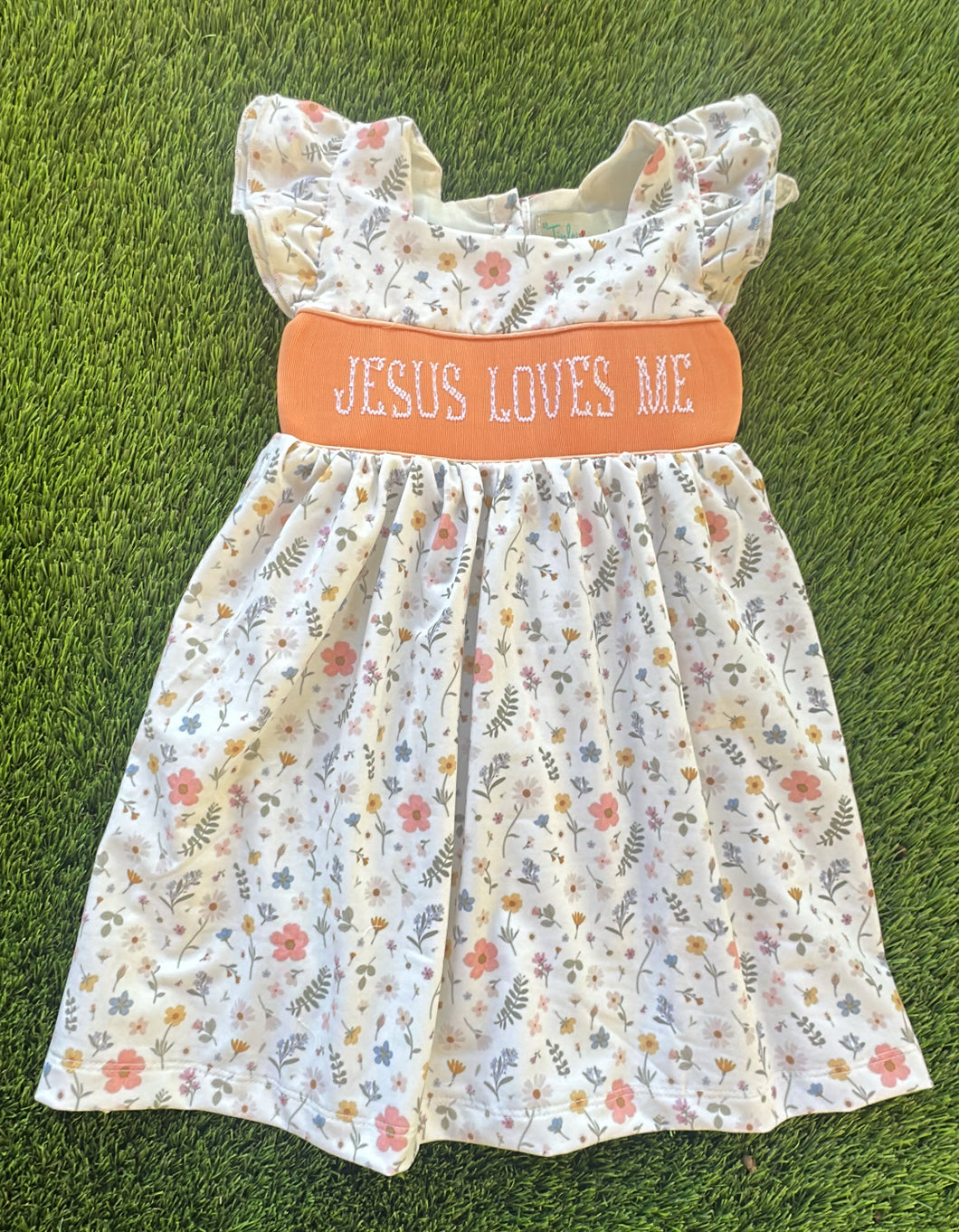 Jesus Loves Me Smocked Dress