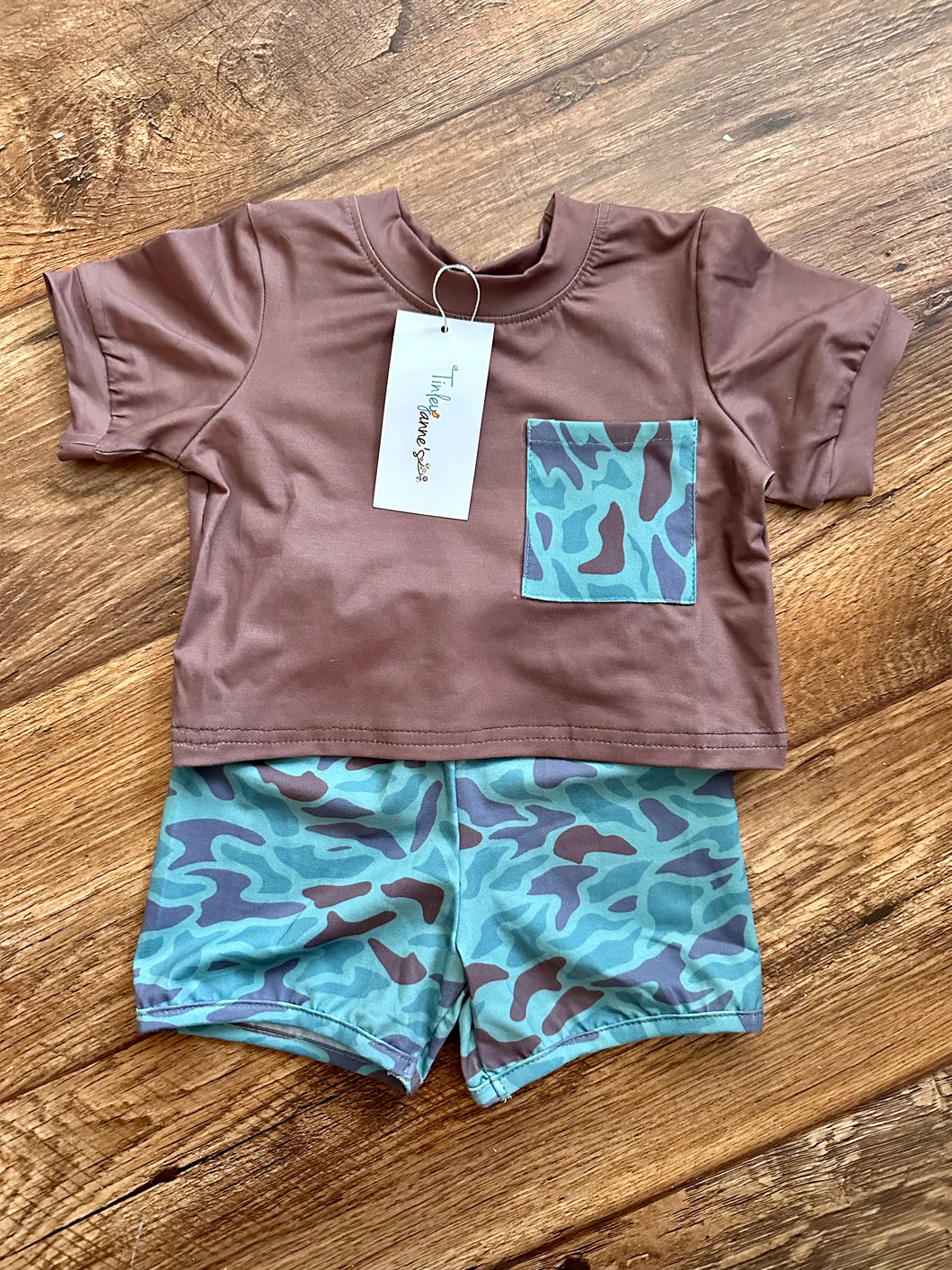 Brown Camo Short Set