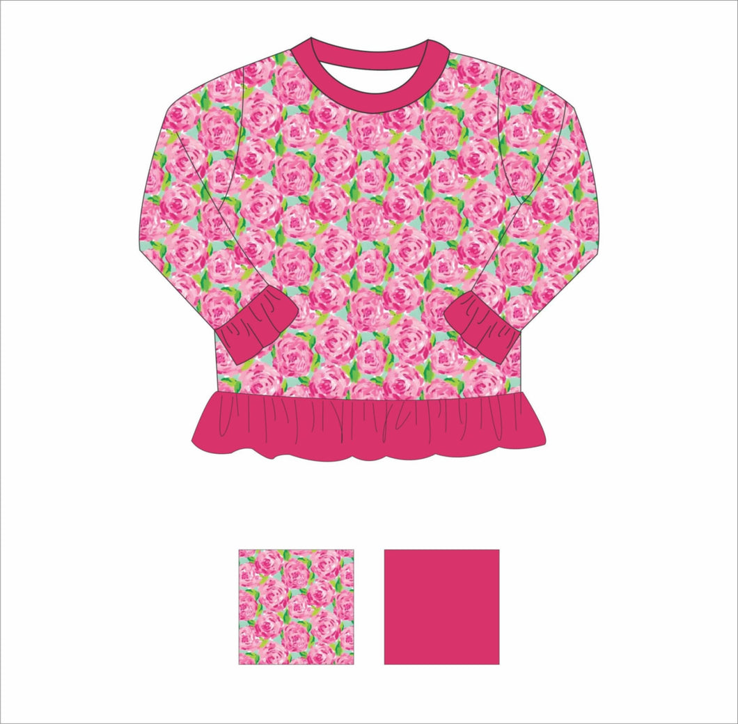 Pink Flower Pullover