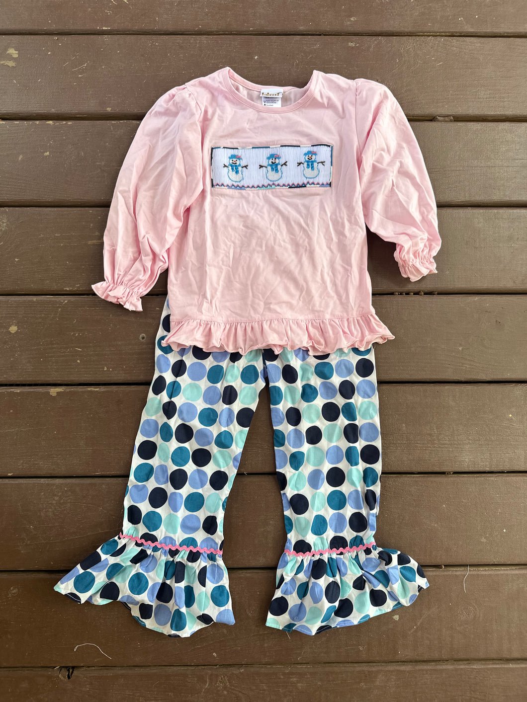 Smocked Snowmen Set