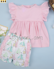 Load image into Gallery viewer, Girl Sailboat Short Set

