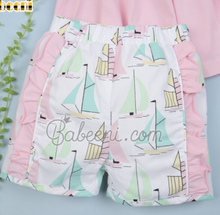 Load image into Gallery viewer, Girl Sailboat Short Set
