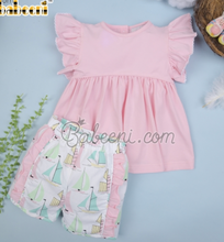 Load image into Gallery viewer, Girl Sailboat Short Set
