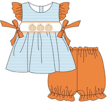 Load image into Gallery viewer, Pumpkin Embroidered Sibling Sets
