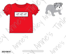 Load image into Gallery viewer, Red &amp; Black Bulldog Smocked Ruffle Tees
