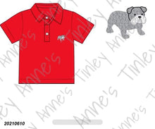 Load image into Gallery viewer, Red &amp; Black Bulldog French Knot Polos
