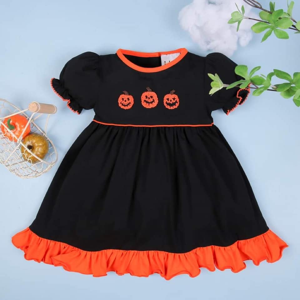 Pumpkin French Knot Dress