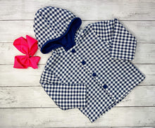 Load image into Gallery viewer, Unisex Navy Checkered Jacket
