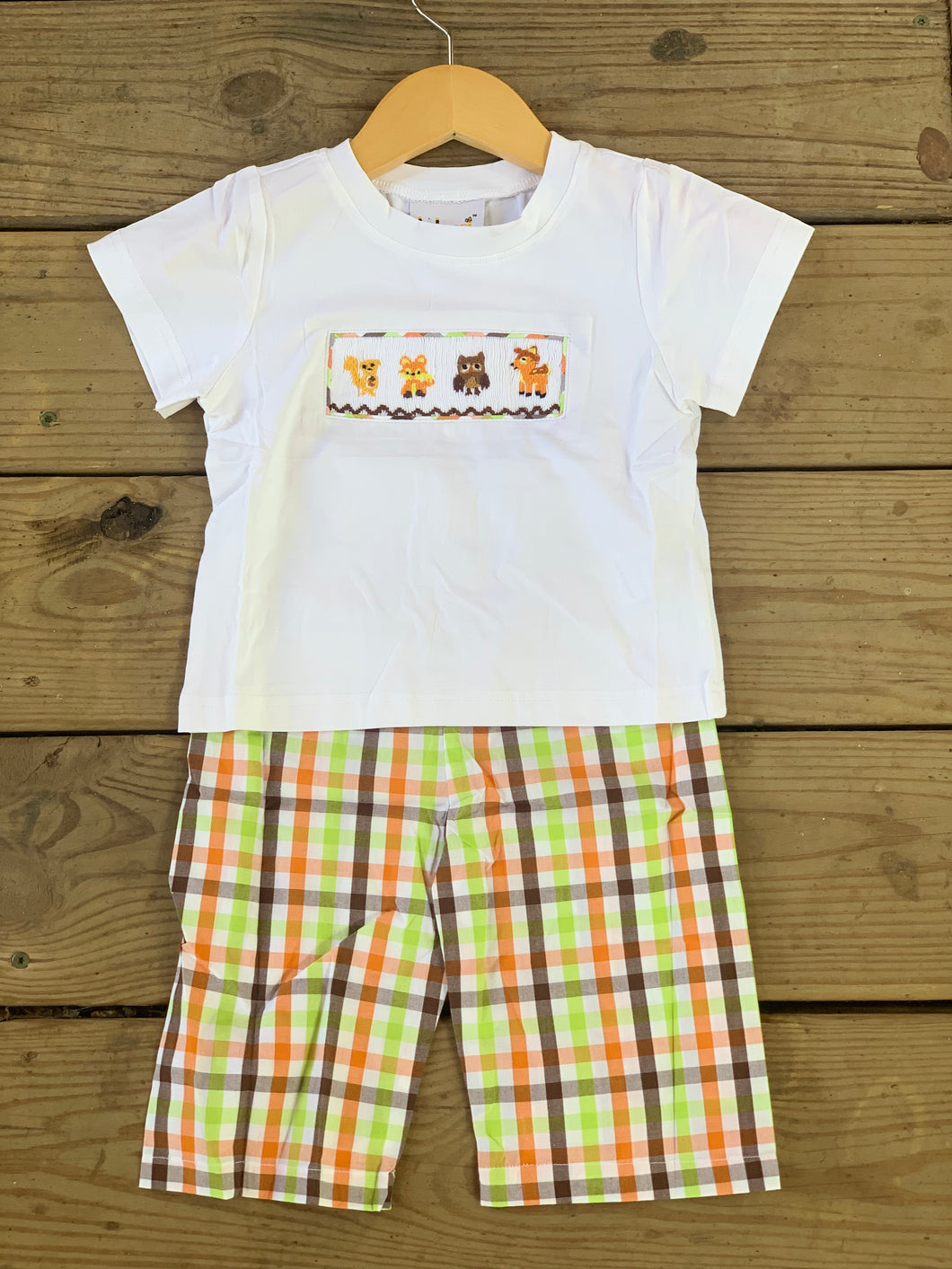 Fall Forest Animal Boy Smock