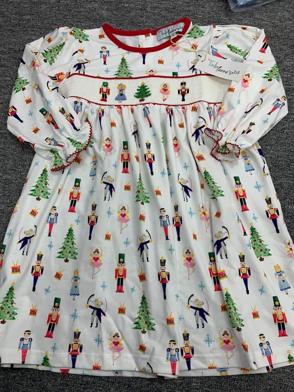 nutcracker smocked dress Christmas Smocked Nutcracker Dress – Tinley Anne's Clothing