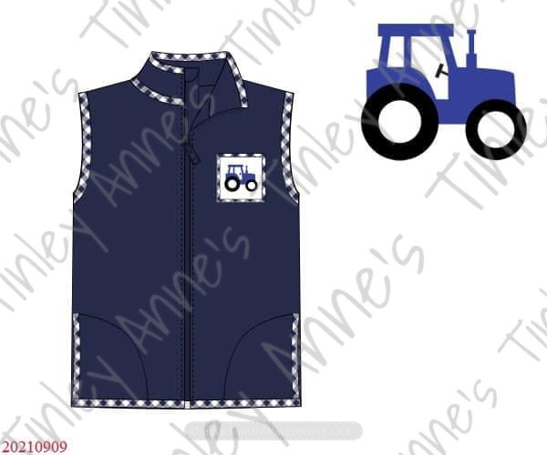 Smocked Tractor Vest