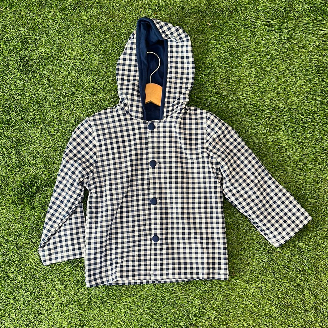 Unisex Navy Checkered Jacket