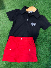 Load image into Gallery viewer, Red &amp; Black Bulldog French Knot Polos
