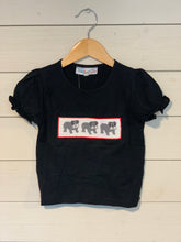 Load image into Gallery viewer, Red &amp; Black Bulldog Smocked Ruffle Tees
