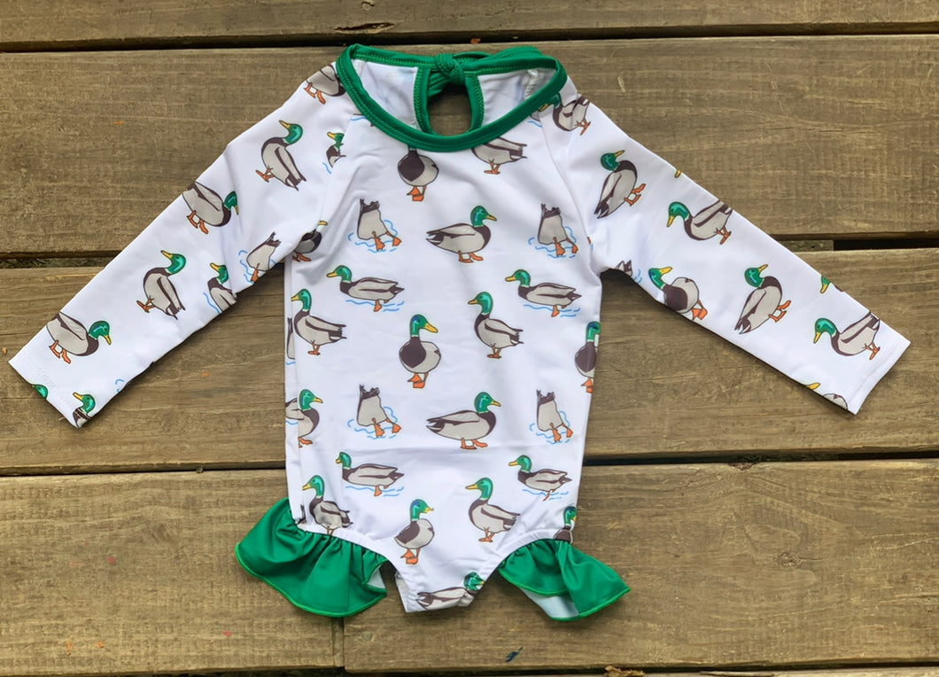Girl 1 Piece Rashguard Swim