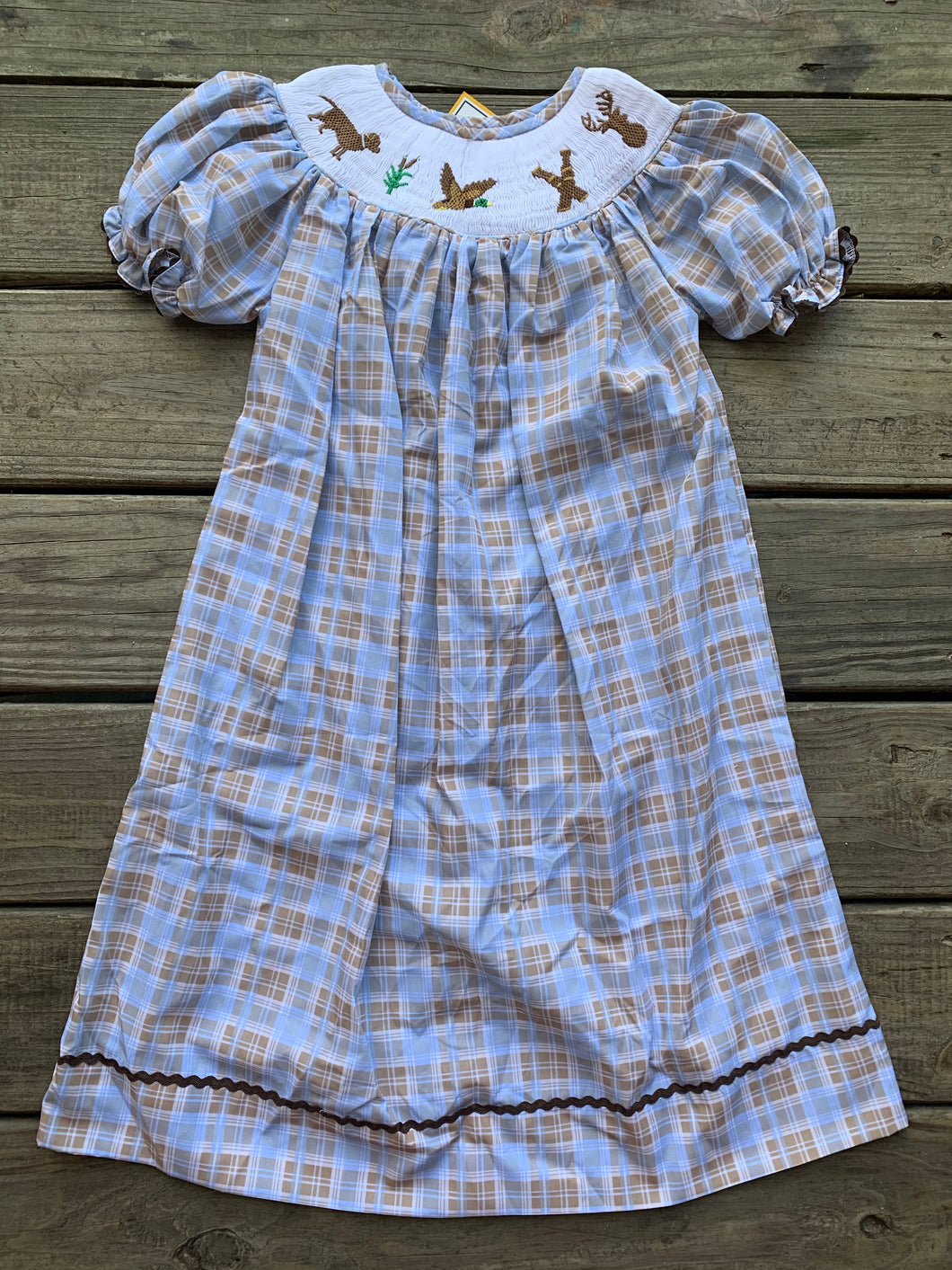 Duck Hunt Smocked Bishop Dress