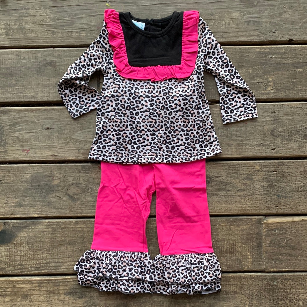 Girls Pink Leopard Set