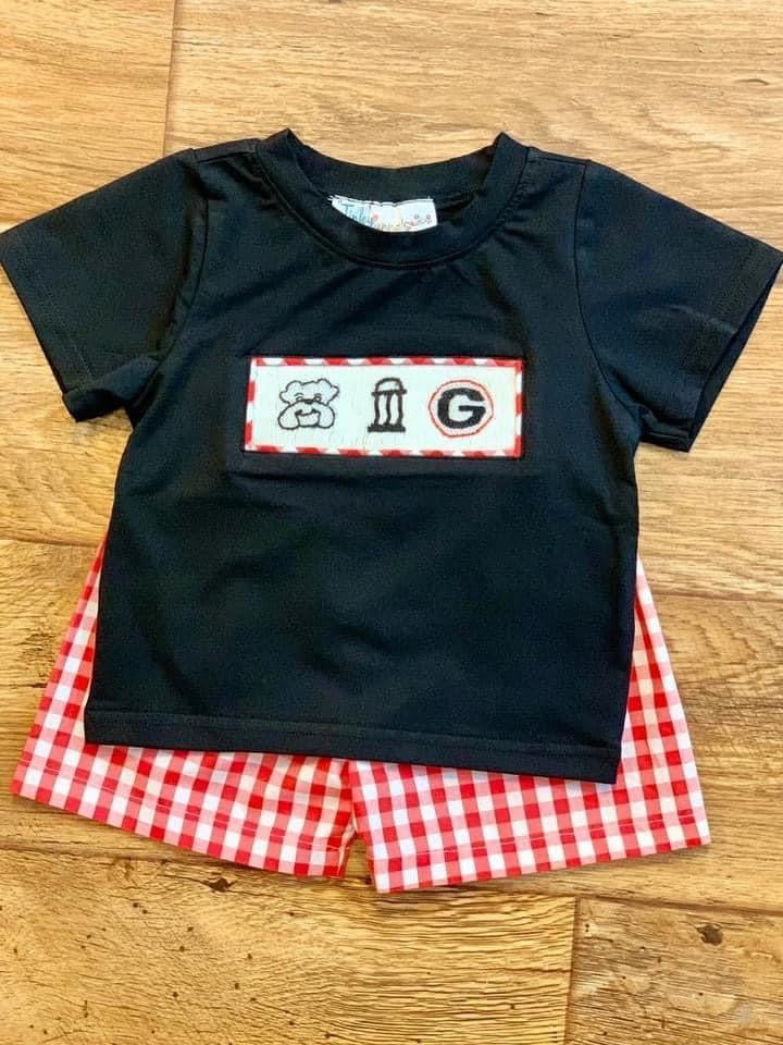 UGA Boy Smocked Set