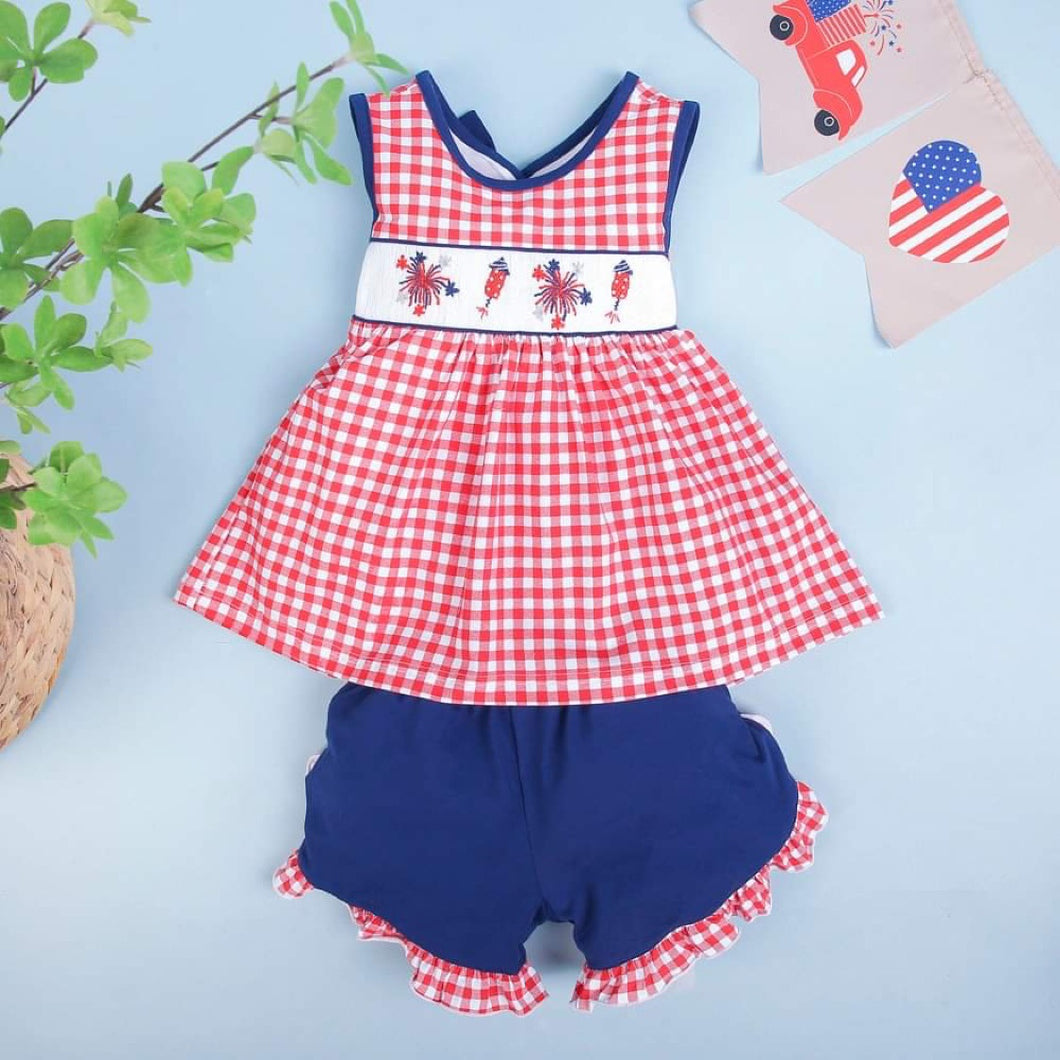 Fireworks Smock Girl Set