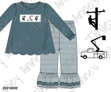 Load image into Gallery viewer, Girl Lineman Ruffle Set
