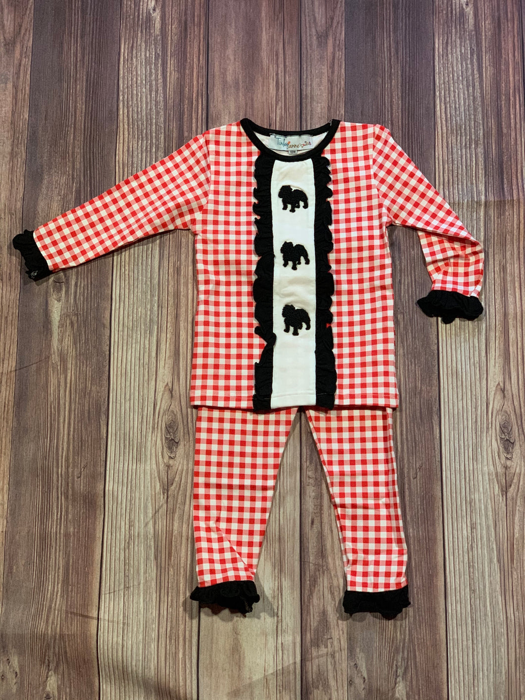 Girl Bulldog French Knot PJ