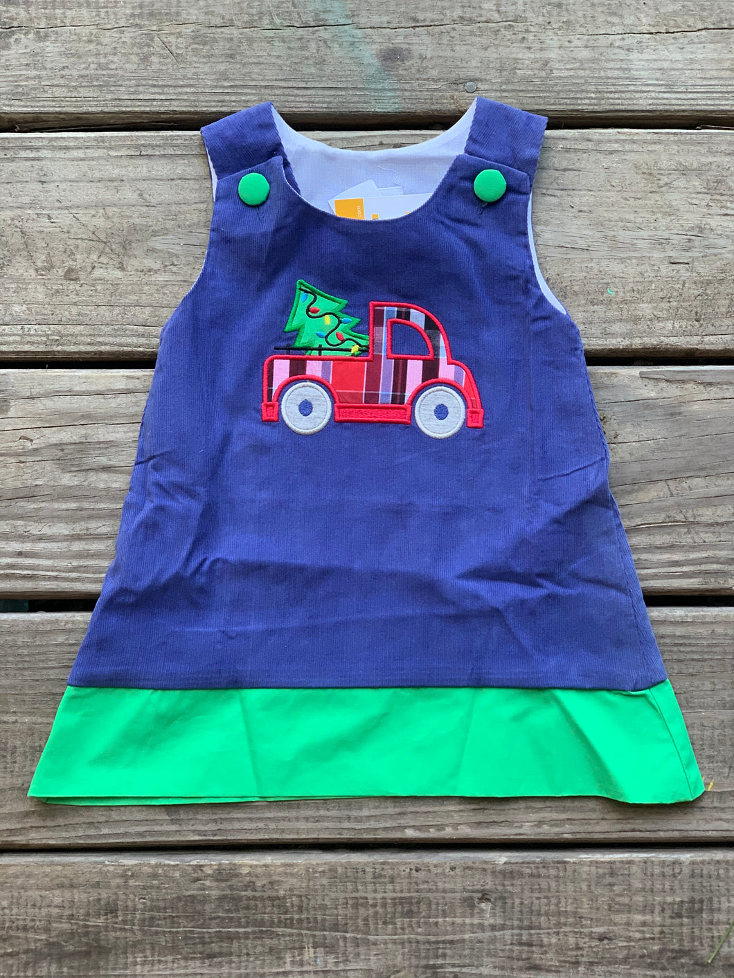 Corduroy Truck Christmas Dress