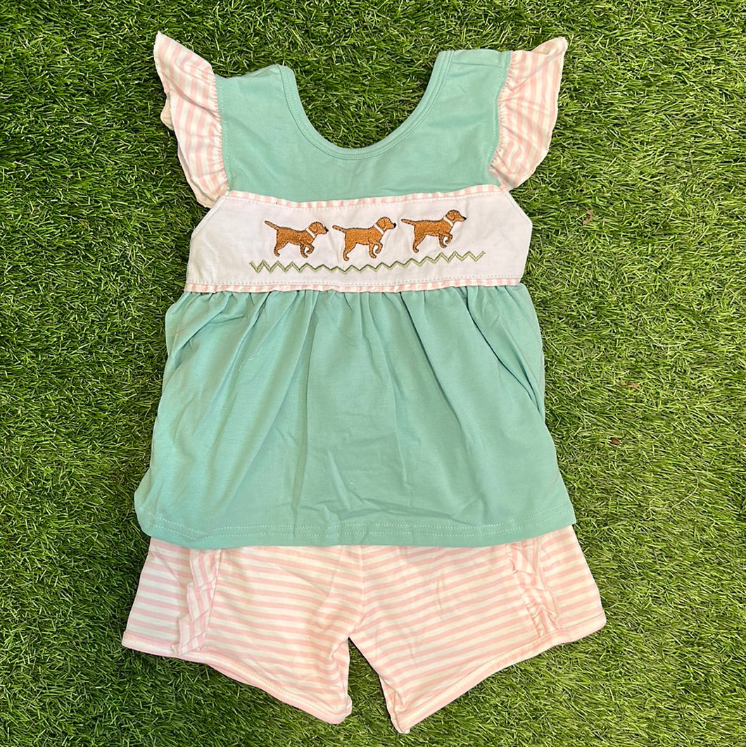 Girl Puppy Short Set
