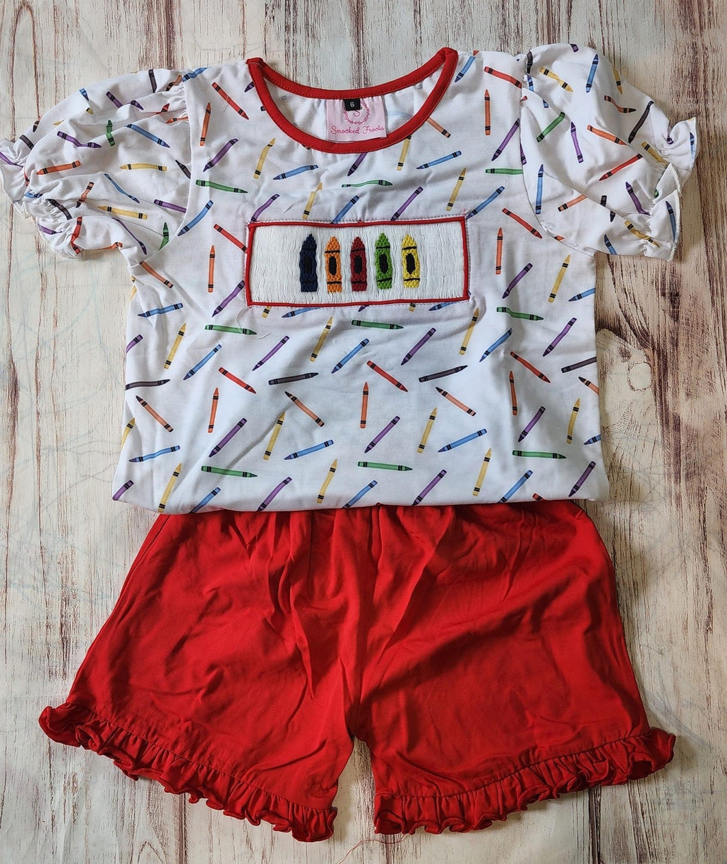 Crayon Girl Smock Set