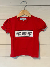 Load image into Gallery viewer, Red &amp; Black Bulldog Smocked Ruffle Tees
